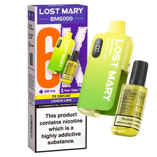 Lost Mary BM6000 – Lemon Lime (Einweg-Pod-Set) 20MG EINWEG-VAPE-BARS - XMANIA Deutschland