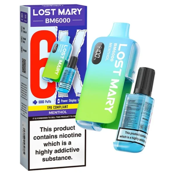 Lost Mary BM6000 – Menthol (Einweg-Pod-Set) 20MG EINWEG-VAPE-BARS - XMANIA Deutschland